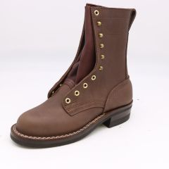 8" rangers in 1964 walnut all smooth, hnw last, block heel, brass hardware with pull loop