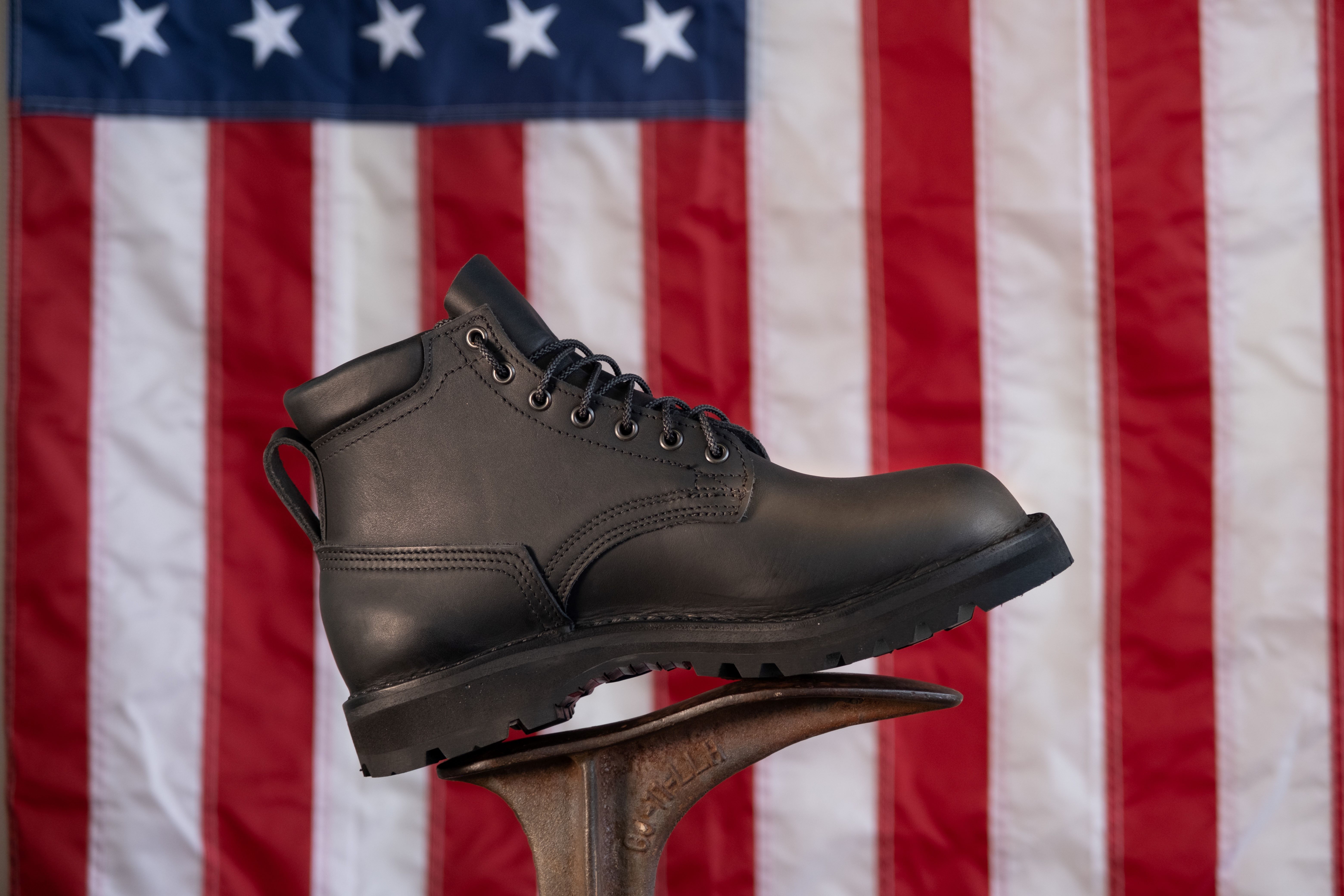 5'' Marshal Duty Boot.  Black 7-8oz leather. Vibram Sierra Sole.  Padded Collar.