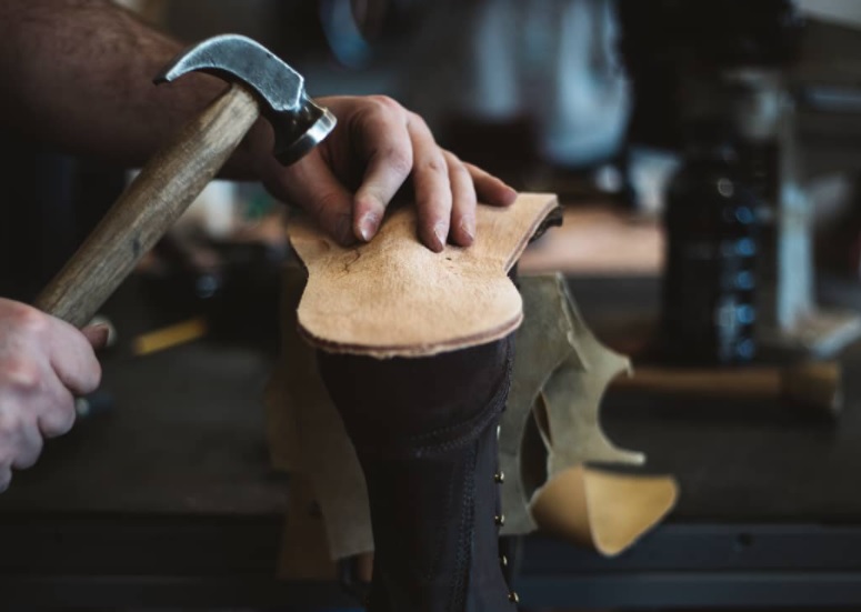 custom leather wedge sole boots